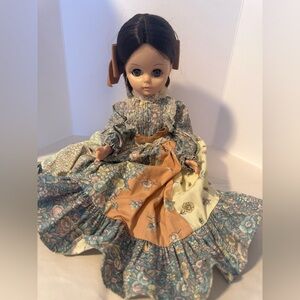 Vintage 1980's Effanbee " Chipper" Doll Prairie Dress Collectible 14" Brunette